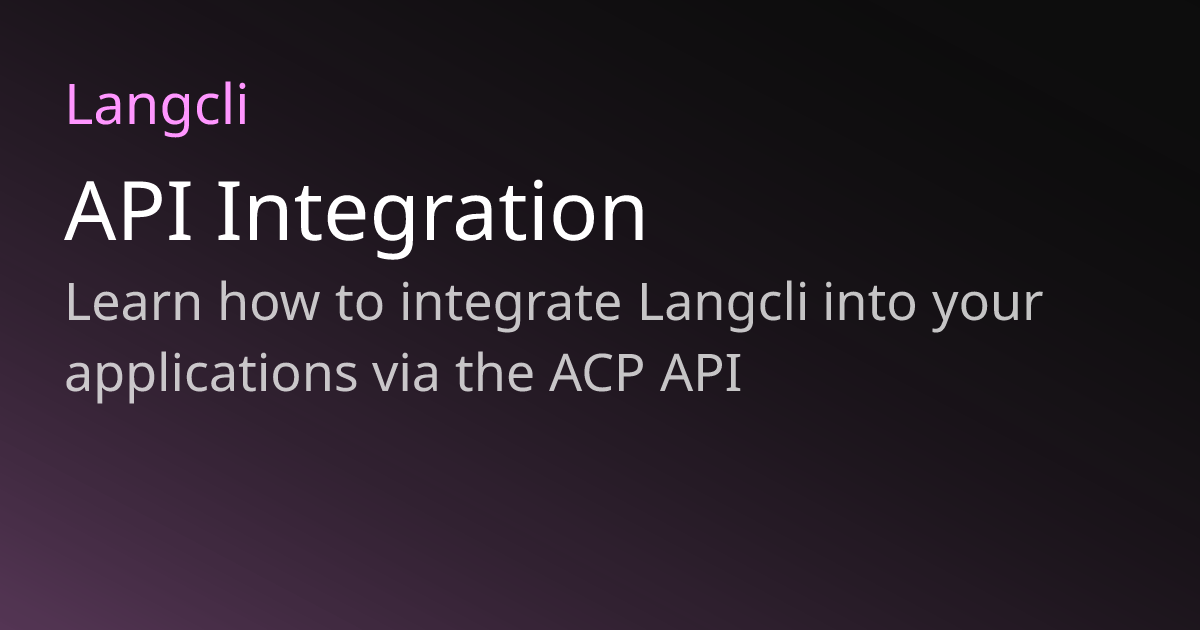 API Integration | Langcli