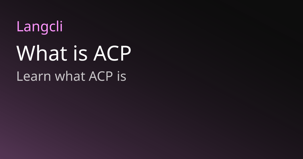 What is ACP | Langcli